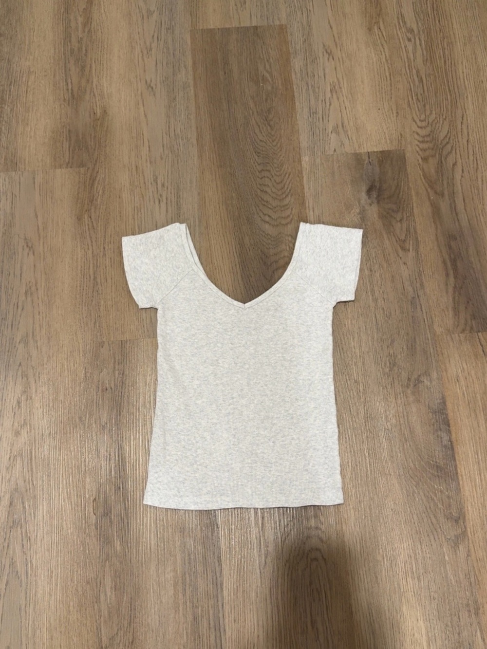 Brandy Melville Light Gray V-Neck Women's Top